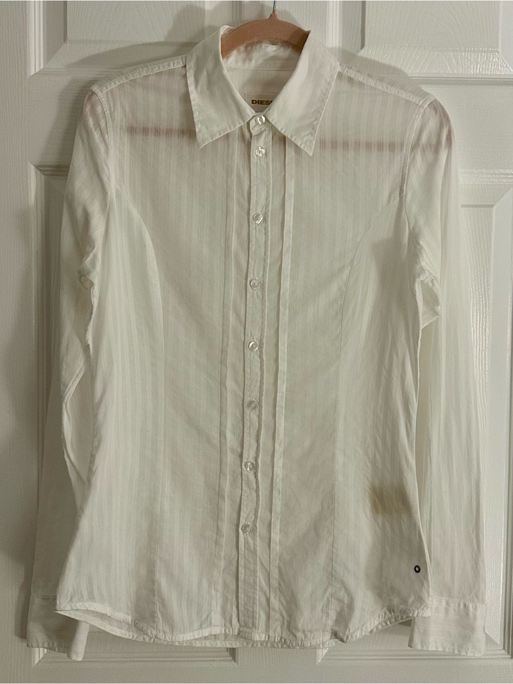 Diesel button front white blouse
